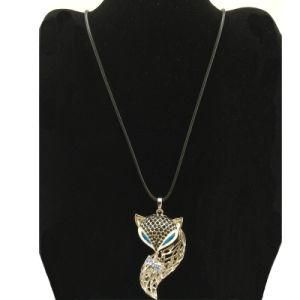 Black Crystal Fox Charms Pendant Necklace for Boy Necklace (FN16040717)