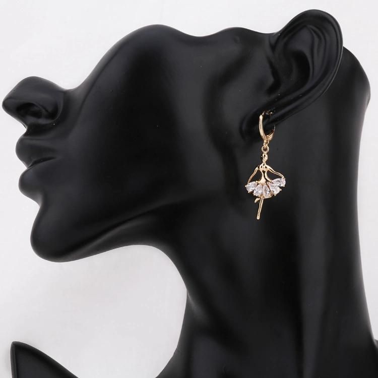 Costom Fashion Women 18K Gold Plated Alloy Crystal Silver Jewelry Chain Sets Pendant Necklace