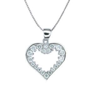 Hot Sterling Silver Freeform Spiral Halo Heart Pendant Necklace