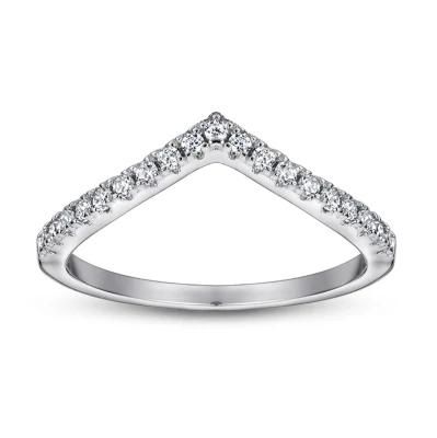 Fashion 925 Silver Ring for Women with Simple V-Shaped Diamond Row Micro-Inlaid Zircon Jewelry