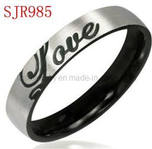 Customized Fashion 316L Stainless Steel Lovers Ring Jewelry (SJR985)