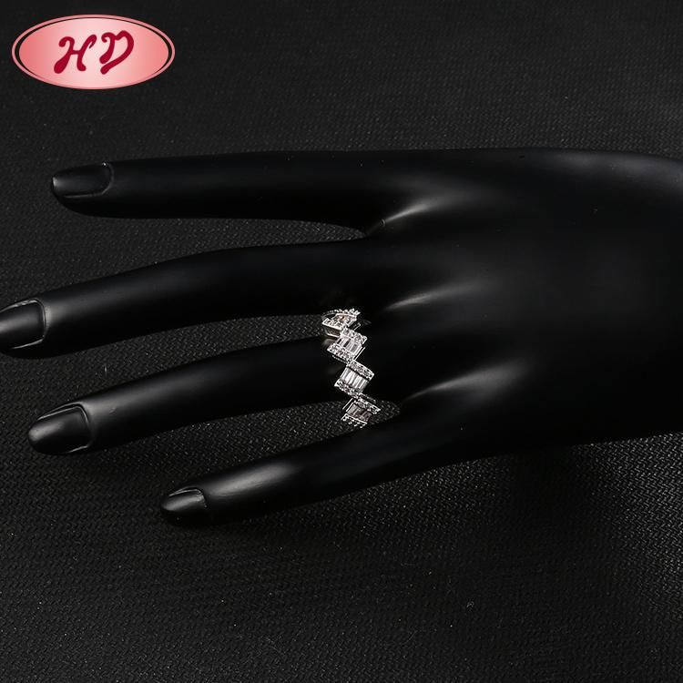 Fashion Women Silver Rhodium Plated Stainless Steel Engagement Wedding Finger Rings Jewelry Design