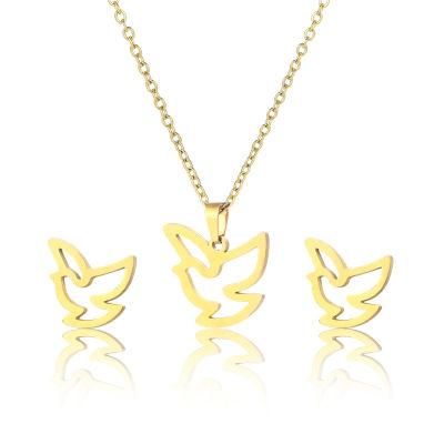 Manufacturer Custom Jewelry Waterproof High Quality Stainless Steel Jewellery Set Wholesale Non Fade 18K Gold Plated Jewelry Set