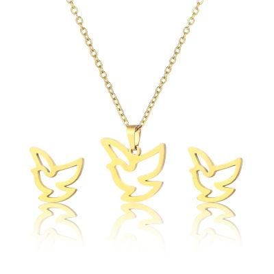 Manufacturer Custom Jewelry Waterproof High Quality Stainless Steel Jewellery Set Wholesale Non Fade 18K Gold Plated Jewelry Set
