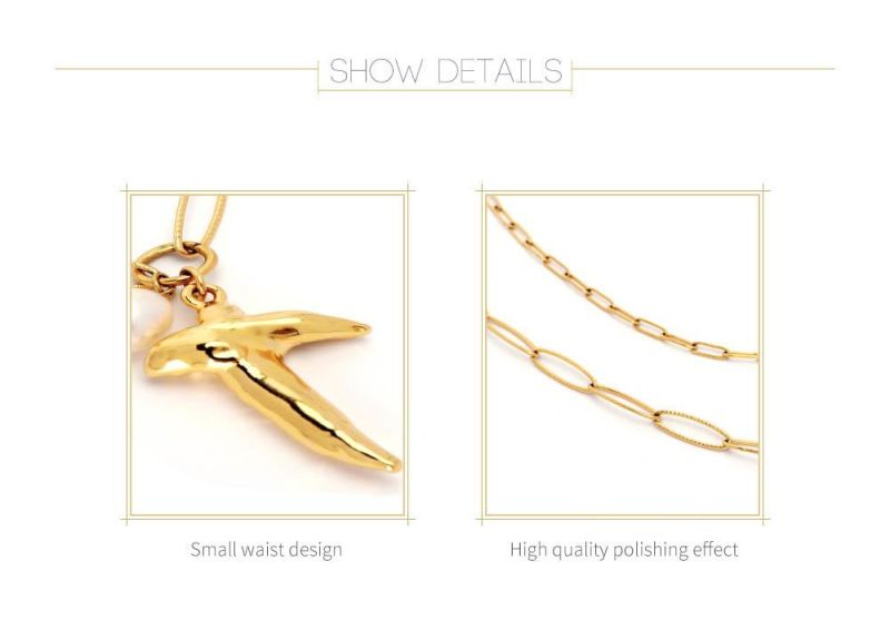 2021 Latest Charming 18K Gold Color Women Ladies Fashion Long Chain Necklaces with Pendent Jewelry Sets