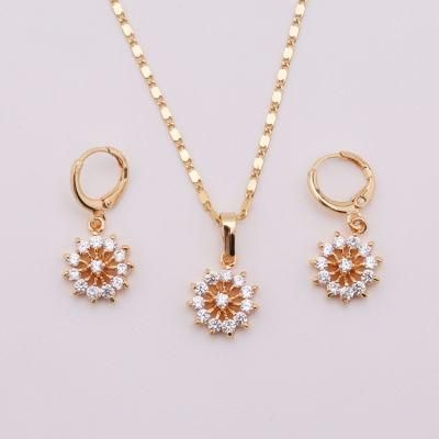 Imitation Costume Wholesale Fashion Gold Silver Stainless Steel Charm Jewelry with Earring Sets Pendant Necklace