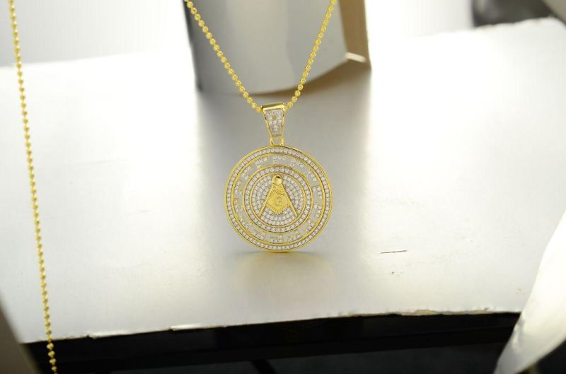 Fashion Hiphop Iced out CZ Diamond CZ Round Jewelry Pendant