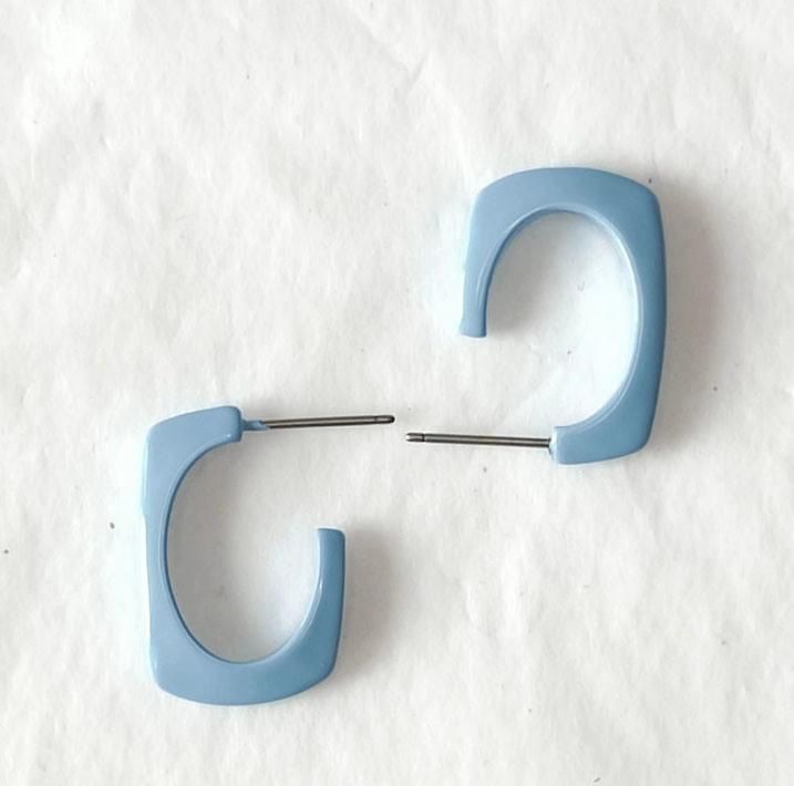 High Quality Coated Mini Square Stud in Blue Color for Women Fashion Jewelry Accessories Bijoux