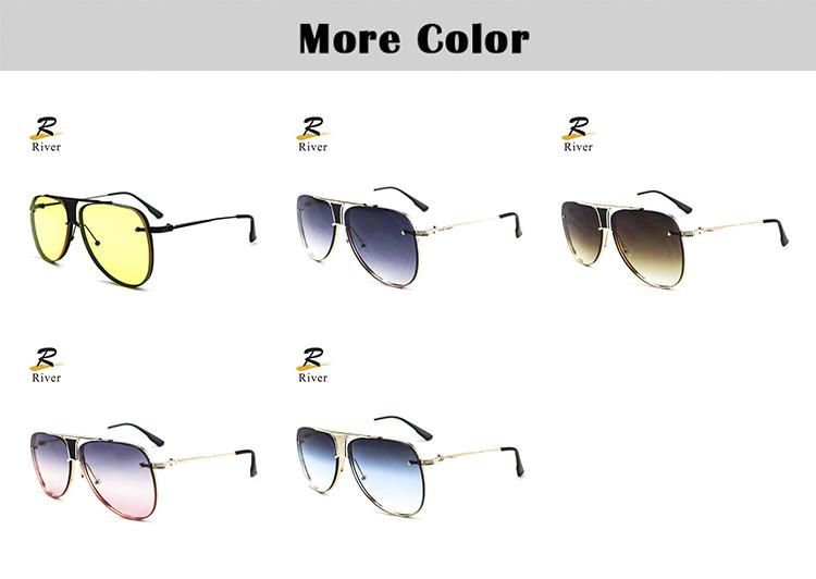 Round Top Flat Metal Frame Women Wholesale Sunglasses