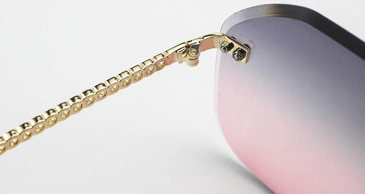 Hot Sale Stock Custom Logo Oversize Frameless Women Sunglasses