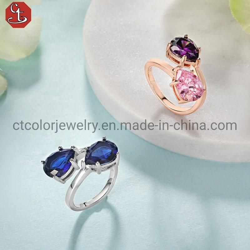 2021 Hot sale jewelry 925 sterling silver Gemstone Luxury Ring for women