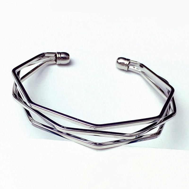 Fashion Popular Minimalist Three-Dimensional Five-Layer Water Chestnut Irregular Geometric Couple Bracelet