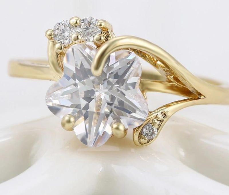 Unique Design Cooper Alloy Jewelry 14K Gold Plated Color Cheap Rings
