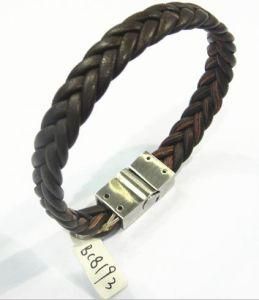 Leather Stainless Steel Bracelet (BC8193)