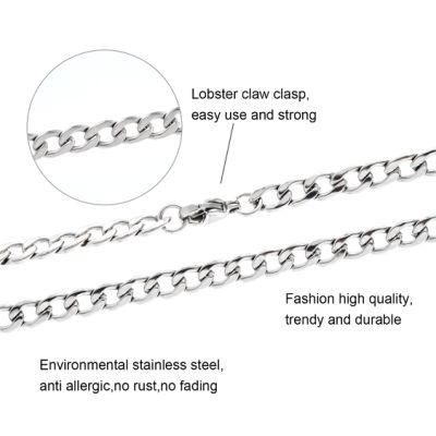 Wholesale Hip-Hop Fashion 18K Gold Plated Curb Chain Stainless Steel Jewelry for Men and Women Necklace