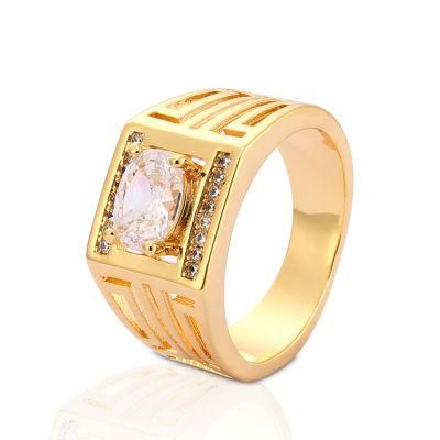 18K 14K Gold Plated Fashion Wedding Engagement Jewelry Silver Stainless Steel Finger Man Rings Design