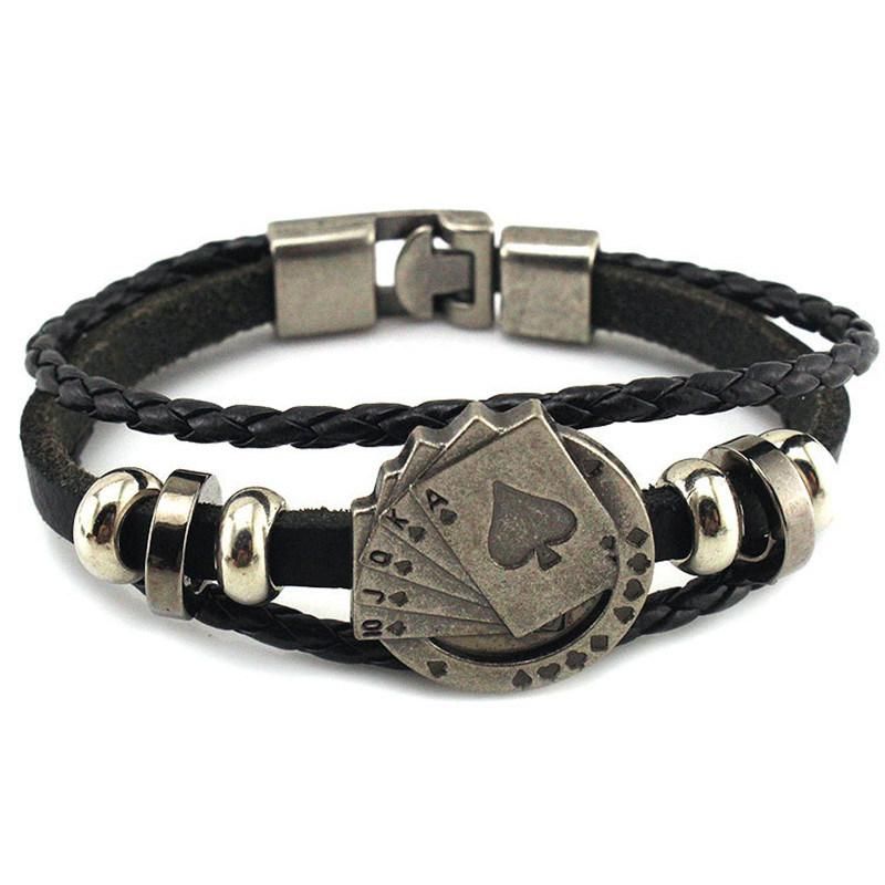 Vintage Men′ S Braided Fashion Accessories Leather Bracelet Fashion Bracelet Jewelry