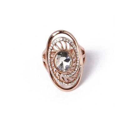 Large Diameter Fashion Jewelry Gold Plating Ring with Rhinestone