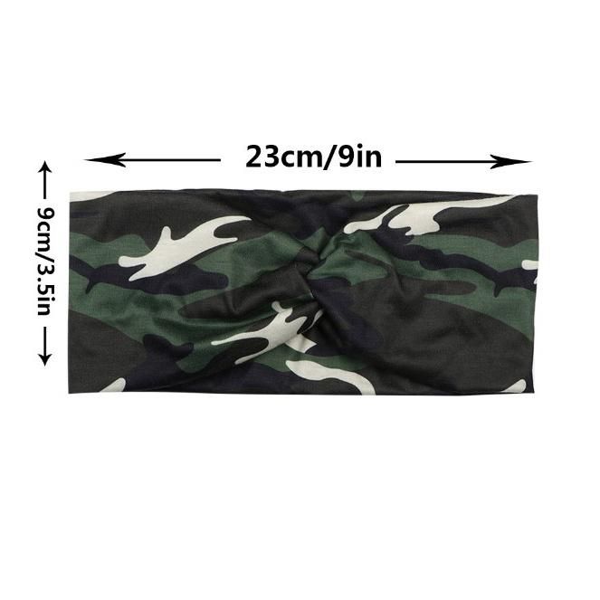 Headscarf Sports Yoga Sweat Breather Women Knot Cross Print Camouflage Headband
