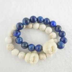 Buddha Bracelet Set, Natural Stone Bead Bracelet, Handmade Stretch Bead Bracelet