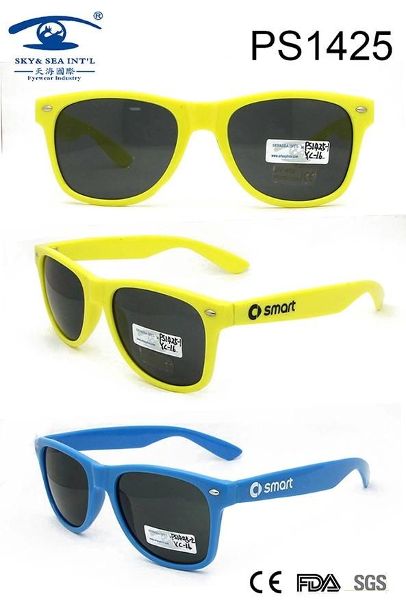 Light Color Yellow Blue Colorful Kid Plastic Sunglasses (PS1425)