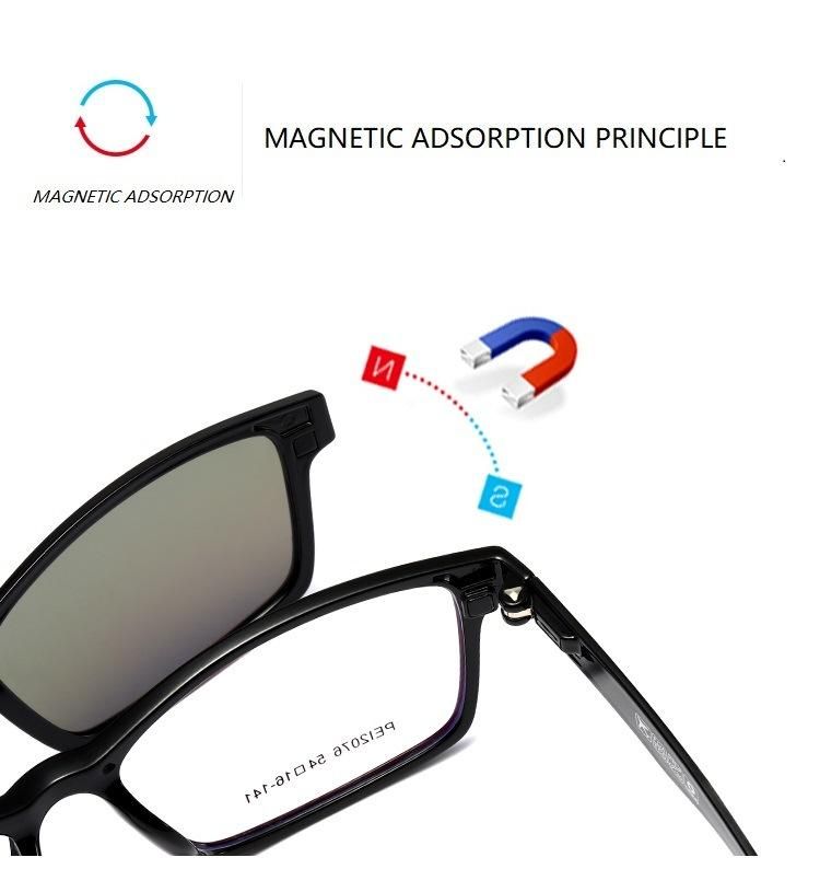 2020 Fashion High End Polarized Clip Lens Sunglasses Tr90 Stainless Steel Metal Clip on Sunglasses