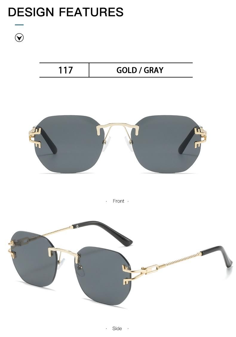 New European and American Personality Borderless Sunglasses for Men and Women