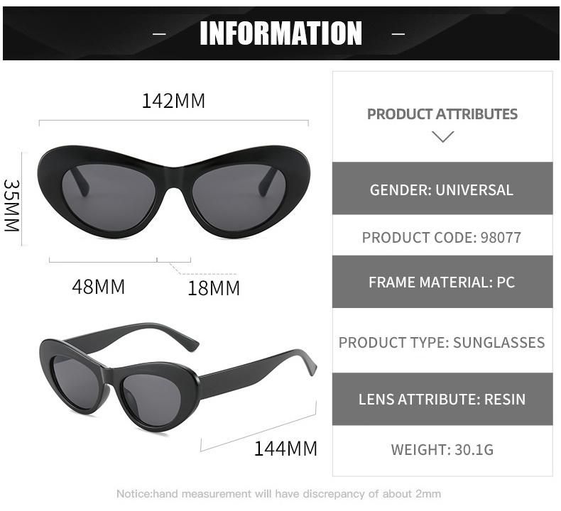 2022 Newest Good Looking Trendy OEM Wholesales Custom Logo Summer Hot Popular Small Oval Plastic Frame Candy CE Lens Cheap Sunglasses