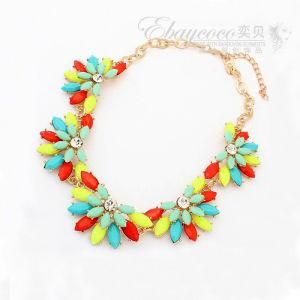 New J Crew Zinc Alloy Material with Resin The Peacock Tail Clavicle Short Necklace Chain (BSSP5565)