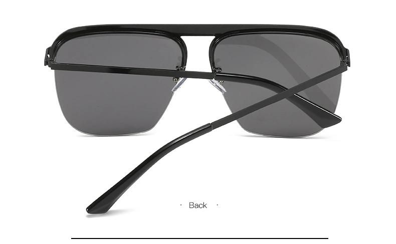 Sunglasses Women′s Metal Half-Frame Hanging Silk Sunglasses Men′s Gradient Color Sunglasses