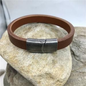 Natural Genuine Monogram Mens Brown Leather Friendship Name Wrap Bracelets