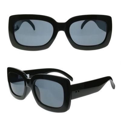 Flat Square Wide Frame Retro Sunglasses