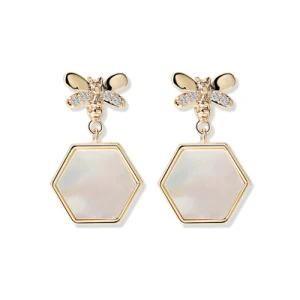 2019 New Design Women Korean 18K Gold Plated Brass Baroque Fresh Water Pearl Earrings