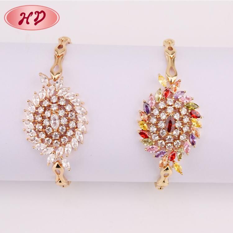 Fashion Jewellery 18K Gold Color Zircon Jewelry Bracelet for Gift