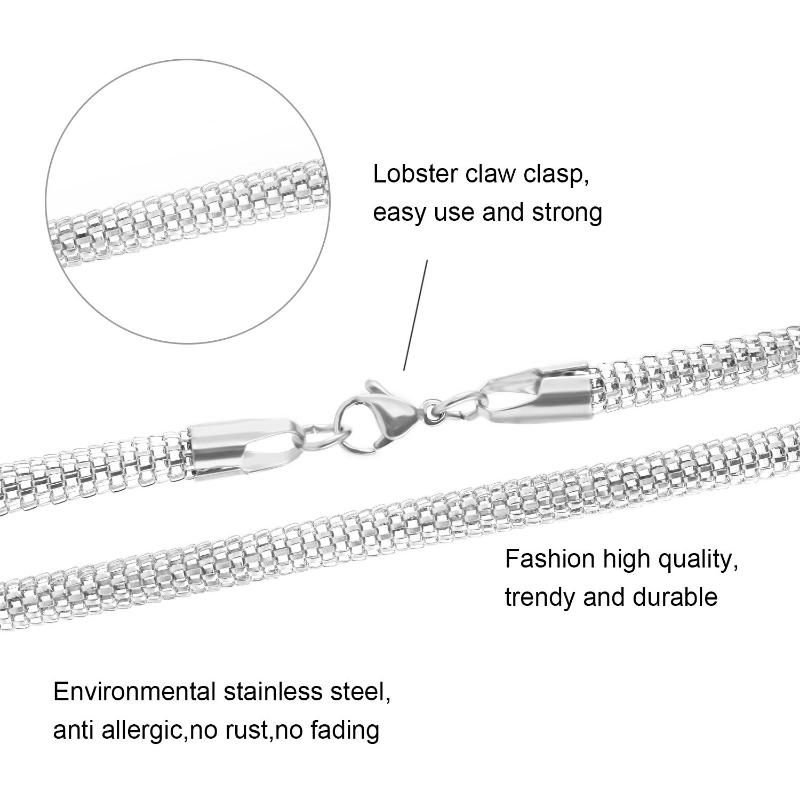 Christmas Gift Fashion Stainless Steel Necklace Round Mesh Chain for Bracelet Earrings Necklace Design