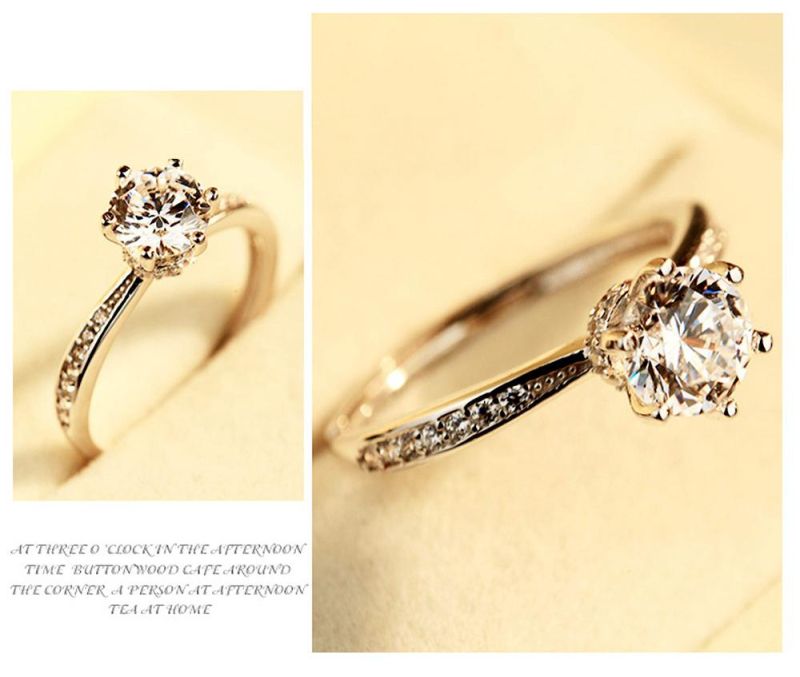 Hot Sale 925 Sterling Silver with CZ Flower 18 K Yellow Gold Ring