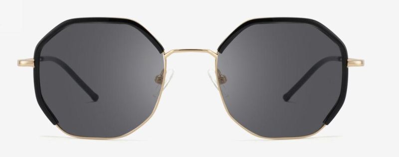 Geometric Stylish Metal Sunglasses UV Protective Women′s Sunglasses