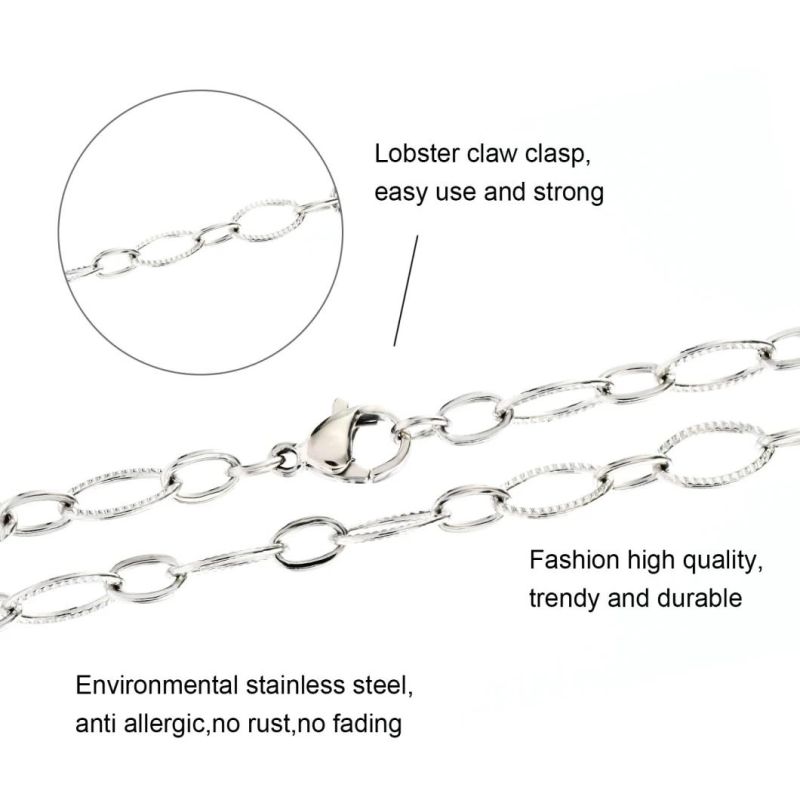 316L Stainless Steel 18K Gold Plated Hip Hop Decoration Chain Bracelet Necklace with Embossed for Craft Design