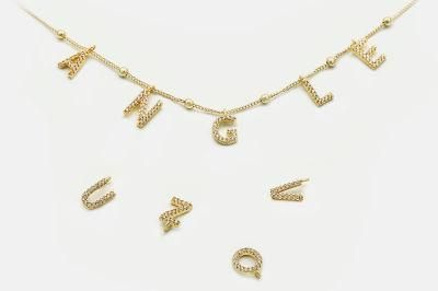 Simple Zircon Necklace Women&prime;s Fashion Personality Name Pendant Letter Necklace
