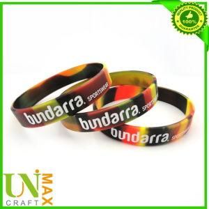 Color Filled Silicone Bracelet with Tie Dyed Effect