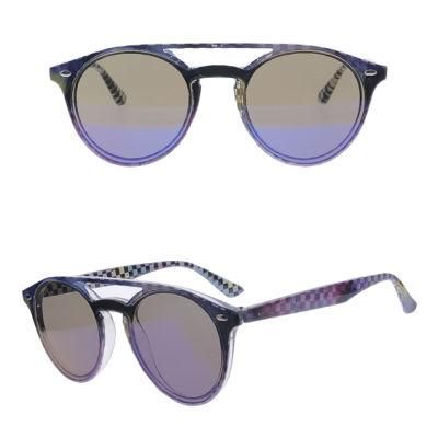 Retro Colorful Frame Fashion Sunglasses with Double Bridges