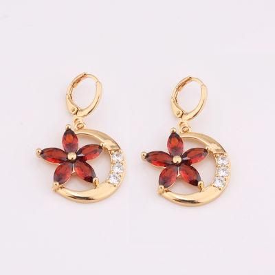 Latest Designs Long 18K Rose Gold Zircon Jewelry Earrings for Women