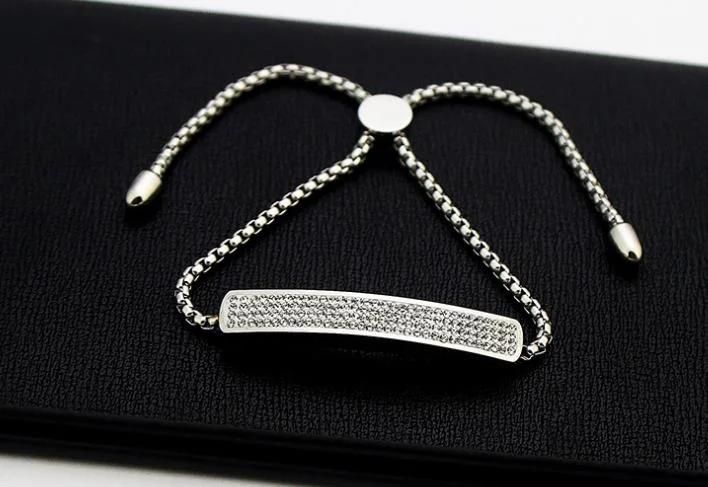 Innovative Designed Metal Bangle Diamond Inserted Bracelet