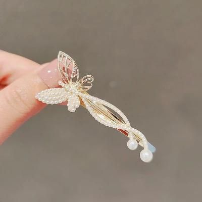 Factory Pearl Butterfly Crystal Minimalist Hairpin