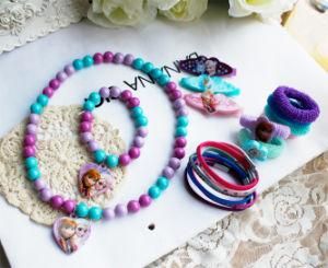 Children Girls Pearl Pendant Set Frozen Necklace Imitation Jewelry