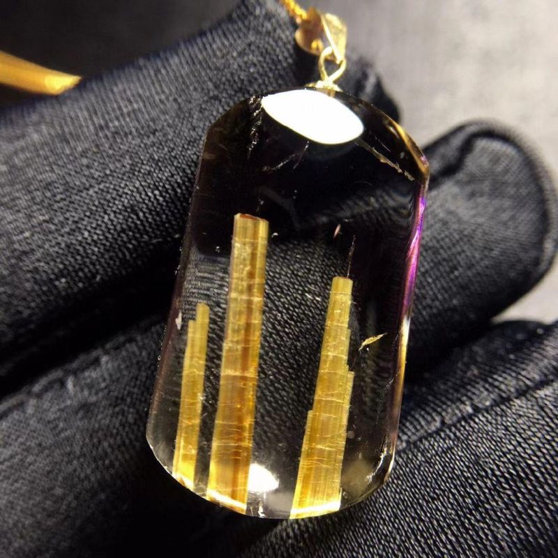 Fashion Pendants Rutilated Quartz Natural Crystal