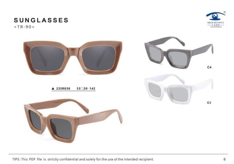 2022 Hot Sale Fashion Bevel Design Custom Logo Trendy UV400 Tr90 Polarized Sunglasses
