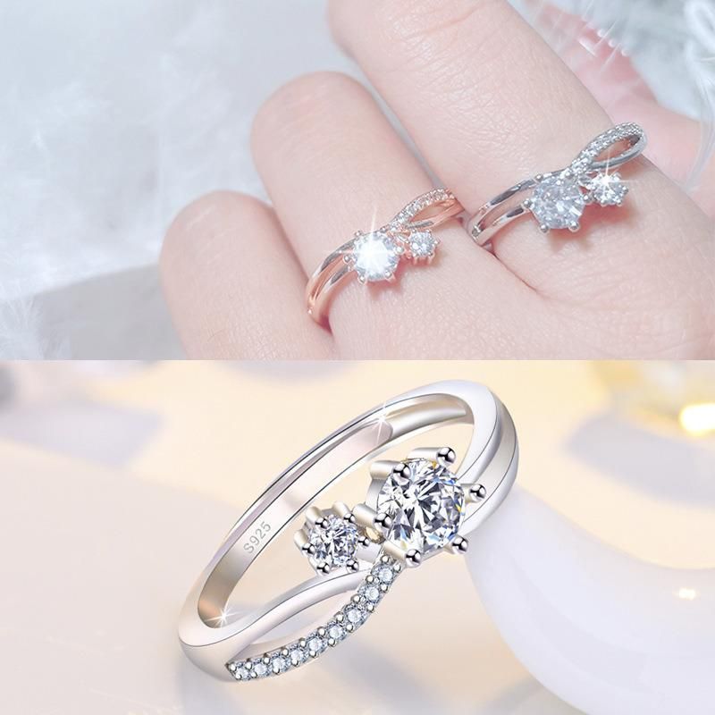 Fashion Jewelry Pave Cubic Zirconia Korea Style Small Design Ring