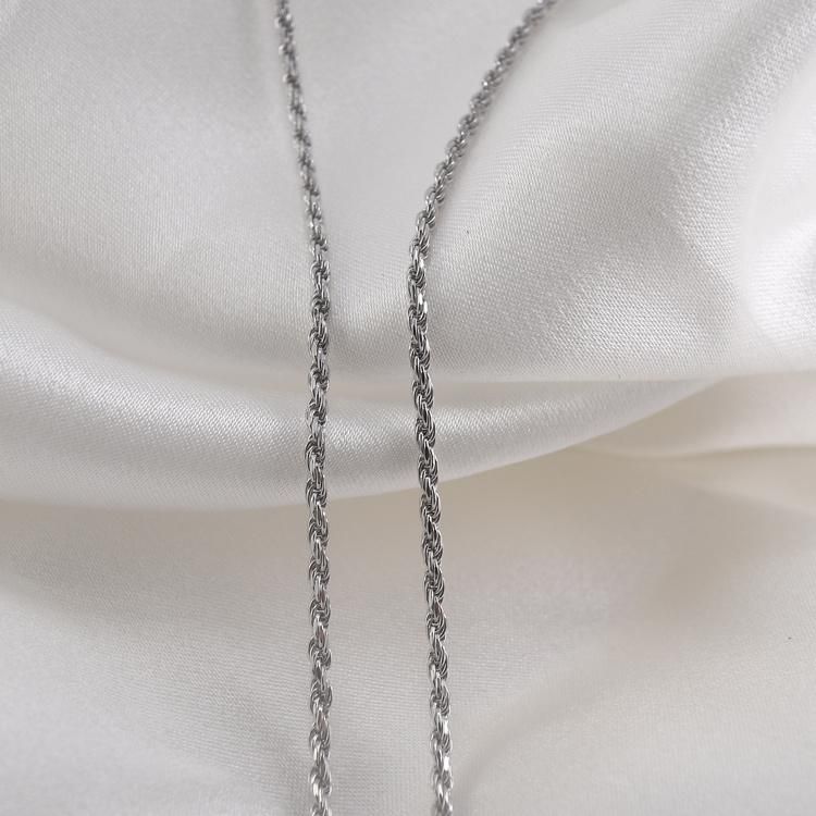 Custom Jewellery 100% Jewelry 1.3mm Long Thin 925 Sterling Silver 18K Gold Plated Twist Gold Rope Chain