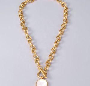 Wholesale 18K Gold Plated Nature Shell Pendant Necklace